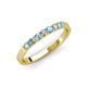 3 - Fiala 2.40 mm Aquamarine and Lab Grown Diamond 7 Stone Wedding Band 