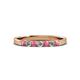 2 - Fiala 2.40 mm Pink Tourmaline and Lab Grown Diamond 7 Stone Wedding Band 