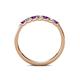 5 - Fiala 2.40 mm Amethyst and Lab Grown Diamond 7 Stone Wedding Band 