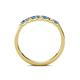 5 - Fiala 2.40 mm Blue Topaz and Lab Grown Diamond 7 Stone Wedding Band 