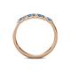 5 - Fiala 2.40 mm Blue Topaz and Lab Grown Diamond 7 Stone Wedding Band 