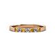 2 - Fiala 2.40 mm Citrine and Lab Grown Diamond 7 Stone Wedding Band 