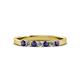 2 - Fiala 2.40 mm Iolite and Lab Grown Diamond 7 Stone Wedding Band 