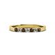 2 - Fiala 2.40 mm Smoky Quartz and Lab Grown Diamond 7 Stone Wedding Band 