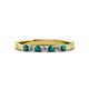 2 - Fiala 2.40 mm London Blue Topaz and Lab Grown Diamond 7 Stone Wedding Band 