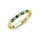 3 - Fiala 2.40 mm Green Garnet and Lab Grown Diamond 7 Stone Wedding Band 