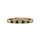 2 - Fiala 2.40 mm Green Garnet and Lab Grown Diamond 7 Stone Wedding Band 