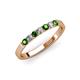 3 - Fiala 2.40 mm Green Garnet and Lab Grown Diamond 7 Stone Wedding Band 