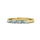 1 - Fiala 2.40 mm Aquamarine and Lab Grown Diamond 7 Stone Wedding Band 