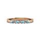 2 - Fiala 2.40 mm Aquamarine and Lab Grown Diamond 7 Stone Wedding Band 