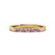 2 - Fiala 2.40 mm Pink Tourmaline and Lab Grown Diamond 7 Stone Wedding Band 