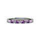 2 - Fiala 2.40 mm Amethyst and Lab Grown Diamond 7 Stone Wedding Band 