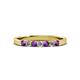 2 - Fiala 2.40 mm Amethyst and Lab Grown Diamond 7 Stone Wedding Band 