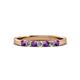 2 - Fiala 2.40 mm Amethyst and Lab Grown Diamond 7 Stone Wedding Band 