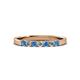 2 - Fiala 2.40 mm Blue Topaz and Lab Grown Diamond 7 Stone Wedding Band 