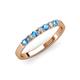 3 - Fiala 2.40 mm Blue Topaz and Lab Grown Diamond 7 Stone Wedding Band 