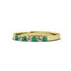 1 - Fiala 2.40 mm Emerald and Lab Grown Diamond 7 Stone Wedding Band 