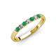 3 - Fiala 2.40 mm Emerald and Lab Grown Diamond 7 Stone Wedding Band 