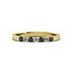 2 - Fiala 2.40 mm Black Diamond and White Lab Grown Diamond 7 Stone Wedding Band 