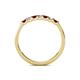 5 - Fiala 2.00 mm Red Garnet and Diamond 7 Stone Wedding Band 