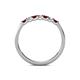 5 - Fiala 2.00 mm Red Garnet and Diamond 7 Stone Wedding Band 