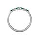 5 - Fiala 2.00 mm Emerald and Diamond 7 Stone Wedding Band 