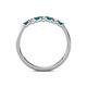 5 - Fiala 2.00 mm London Blue Topaz and Diamond 7 Stone Wedding Band 