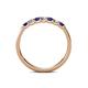 5 - Fiala 2.40 mm Blue Sapphire and Diamond 7 Stone Wedding Band 