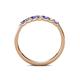 5 - Fiala 2.40 mm Tanzanite and Diamond 7 Stone Wedding Band 