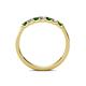 5 - Fiala 2.40 mm Green Garnet and Diamond 7 Stone Wedding Band 