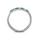 5 - Fiala 2.40 mm Emerald and Diamond 7 Stone Wedding Band 