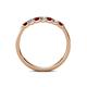 5 - Fiala 2.40 mm Ruby and Diamond 7 Stone Wedding Band 