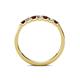 5 - Fiala 2.40 mm Red Garnet and Diamond 7 Stone Wedding Band 