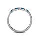 5 - Fiala 2.40 mm Blue and White Diamond 7 Stone Wedding Band 