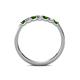 5 - Fiala 2.40 mm Green Garnet and Diamond 7 Stone Wedding Band 