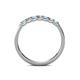 5 - Fiala 2.40 mm Aquamarine and Diamond 7 Stone Wedding Band 