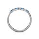 5 - Fiala 2.40 mm Blue Topaz and Diamond 7 Stone Wedding Band 