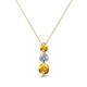 1 - Kesha (3.4mm) Round Citrine and Lab Grown Diamond Graduated Three Stone Drop Pendant 