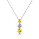 1 - Kesha (3.4mm) Round Yellow Sapphire and Lab Grown Diamond Graduated Three Stone Drop Pendant 