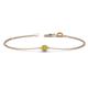 1 - Alys (3mm) Round Yellow Diamond Solitaire Station Minimalist Bracelet 