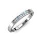 3 - Kathiryn 2.00 mm Aquamarine and Lab Grown Diamond 7 Stone Wedding Band 