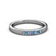 2 - Kathiryn 2.00 mm Blue Topaz and Lab Grown Diamond 7 Stone Wedding Band 