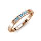 3 - Kathiryn 2.00 mm Blue Topaz and Lab Grown Diamond 7 Stone Wedding Band 