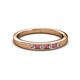 2 - Kathiryn 2.00 mm Rhodolite Garnet and Lab Grown Diamond 7 Stone Wedding Band 