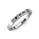 3 - Kathiryn 2.00 mm Black Diamond and White Lab Grown Diamond 7 Stone Wedding Band 