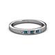 2 - Kathiryn 2.00 mm Blue Diamond and White Lab Grown Diamond 7 Stone Wedding Band 