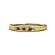 1 - Kathiryn 2.00 mm Ruby and Lab Grown Diamond 7 Stone Wedding Band 