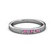 2 - Kathiryn 2.00 mm Pink Sapphire and Lab Grown Diamond 7 Stone Wedding Band 