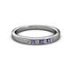 2 - Kathiryn 2.00 mm Iolite and Lab Grown Diamond 7 Stone Wedding Band 