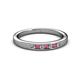 2 - Kathiryn 2.00 mm Rhodolite Garnet and Lab Grown Diamond 7 Stone Wedding Band 